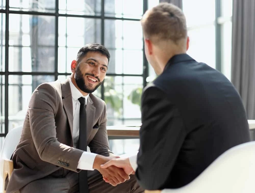 lawyer and client having a consultation.